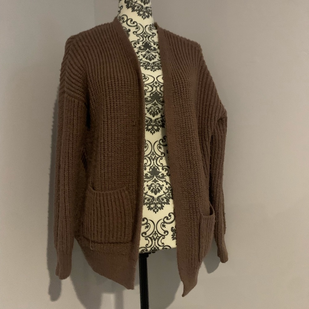 Coffee Rose/Auburn Knit Cardigian